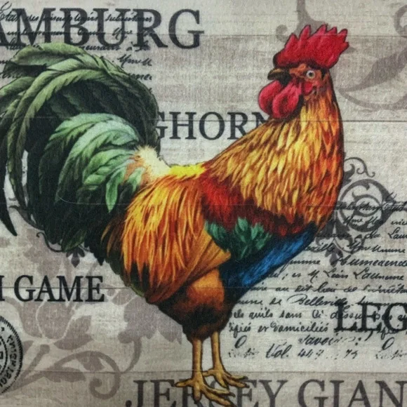 Farmhouse French Country Accent Mat Colorful Rooster Decor 17” X 28” Multicolor - Picture 3 of 10